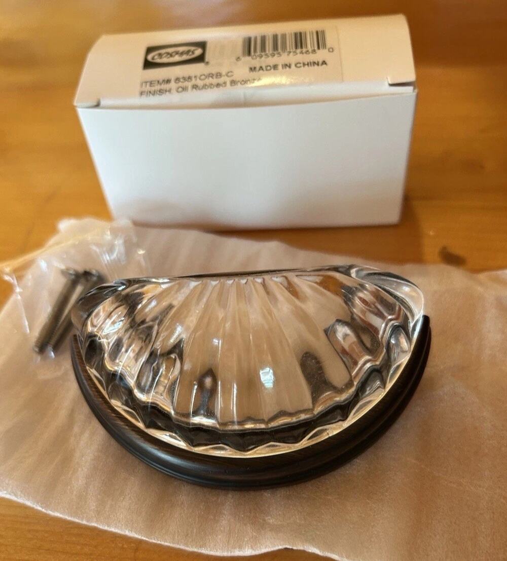 Cosmas 6381ORB-C Oil Rubbed Bronze with Clear Glass Cabinet Cup Pull 10 Pk NEW